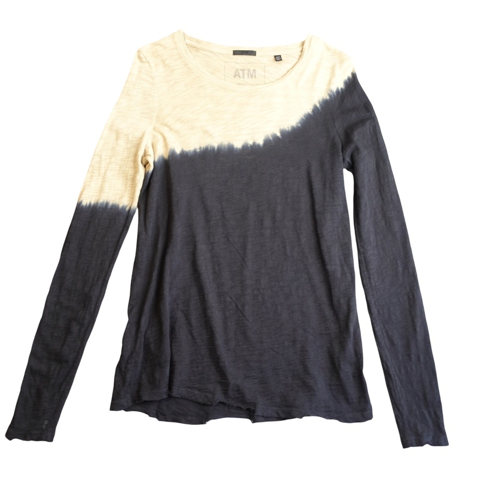 ATM Anthony Thomas Melillo Destroyed Wash Slub Jersey Tee Womens M Tan Cotton